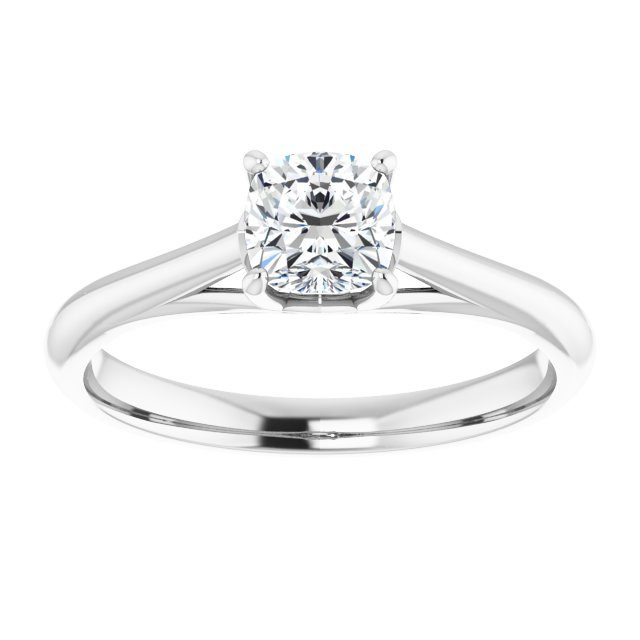 #122047 252 14K White 5 mm Cushion Solitaire Engagement Ring Mounting|#122047 252 14K White 5 mm Cushion Solitaire Engagement Ring Mounting|#122047 252 14K White 5 mm Cushion Solitaire Engagement Ring Mounting||