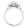 #122105:486 14K White 5 mm Asscher Engagement Ring – Includes all Diamonds