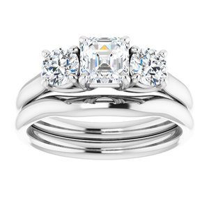 White Asscher Engagement Ring