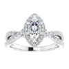 #124435 960 14K White 8×4 mm Marquise Engagement Ring – Includes all Diamonds