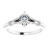 #124648 960 14K White 6×3 mm Marquise Solitaire Engagement Ring – Includes all Diamonds