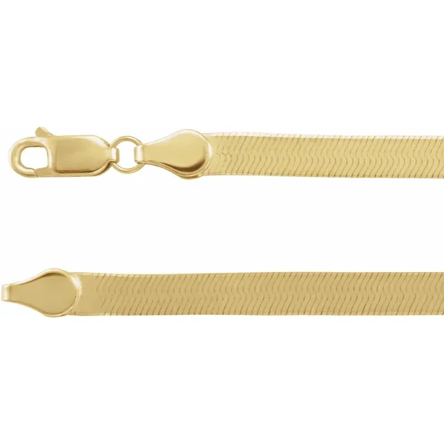 14K Yellow 4.6 mm Flexible Herringbone 16″ Chain