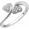10K White 1/10 CTW Natural Diamond Heart Promise Ring