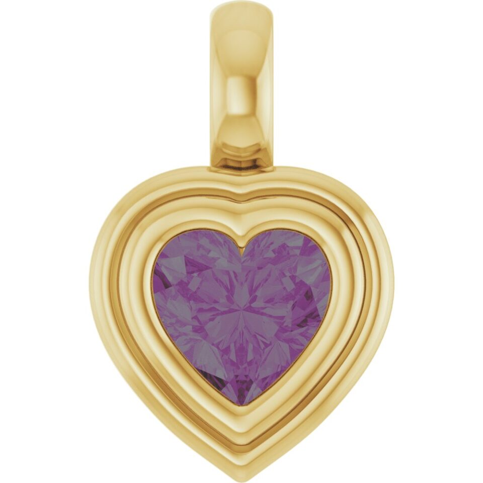 14K Yellow Lab-Grown Alexandrite Pendant