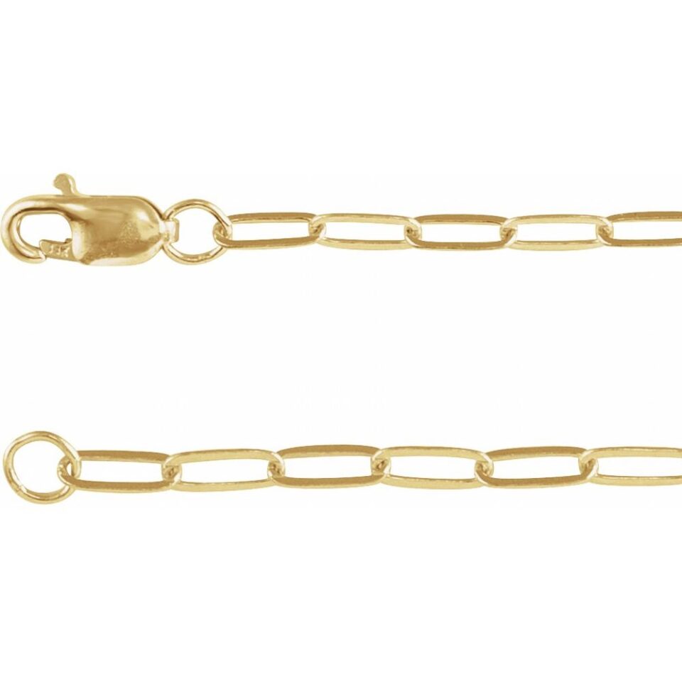 14K Yellow Gold-Filled 2.1 mm Paperclip-Style 16" Chain